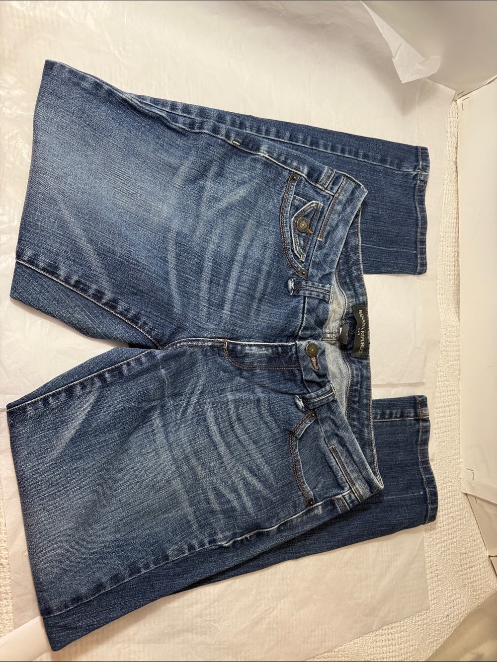 Banana Republic Straight Leg Jeans in Mid Blue Wash